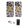 MARSİLYAN™- iPhone 13 Pro Max Kılıf Nova Doku Koleksiyonu - Siyah 3D Antistatik Hayalet Cam Ekran Koruyucu + Sierra Blue Pers Alüminyum Kamera Lens