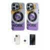 MARSİLYAN™- iPhone 13 Pro Max Kılıf Nova Doku Koleksiyonu - Siyah 3D Antistatik Hayalet Cam Ekran Koruyucu + Shine Kamera Lens - GD