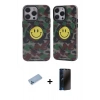 MARSİLYAN™- iPhone 13 Pro Max Kılıf Nova Doku Koleksiyonu - Siyah 3D Antistatik Hayalet Cam Ekran Koruyucu + Shine Kamera Lens Koruma Cam - MI
