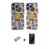 MARSİLYAN™- iPhone 13 Pro Max Kılıf Nova Doku Koleksiyonu - Siyah 3D Antistatik Hayalet Cam Ekran Koruyucu + Shine Kamera Lens Koruma Cam - MI