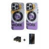 MARSİLYAN™- iPhone 13 Pro Max Kılıf Nova Doku Koleksiyonu - Siyah 3D Antistatik Hayalet Cam Ekran Koruyucu + Raze Metal Kamera Lens - GD