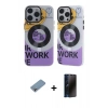 MARSİLYAN™- iPhone 13 Pro Max Kılıf Nova Doku Koleksiyonu - Siyah 3D Antistatik Hayalet Cam Ekran Koruyucu + Gökkuşağı Shine Kamera Lens Koruma Cam