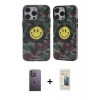 MARSİLYAN™- iPhone 13 Pro Max Kılıf Nova Doku Koleksiyonu - Siyah 6D Mat Seramik Hayalet Nano Ekran Koruyucu + Beyaz Neon Fosforlu Kamera Lens