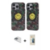 MARSİLYAN™- iPhone 13 Pro Max Kılıf Nova Doku Koleksiyonu - Siyah 6D Mat Seramik Hayalet Nano Ekran Koruyucu + Pers Alüminyum Kamera Lens - SABE