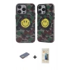 MARSİLYAN™- iPhone 13 Pro Max Kılıf Nova Doku Koleksiyonu - Siyah 6D Mat Seramik Hayalet Nano Ekran Koruyucu + Sarı Renkli Kamera Lens Koruma Cam