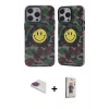 MARSİLYAN™- iPhone 13 Pro Max Kılıf Nova Doku Koleksiyonu - Siyah Bilvis 3D Cam Ekran Koruyucu + Pers Alüminyum Kamera Lens - GI