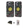 MARSİLYAN™- iPhone 13 Pro Max Kılıf Nova Doku Koleksiyonu - Siyah Bilvis 3D Cam Ekran Koruyucu + Gold Raze Metal Kamera Lens