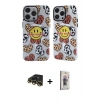 MARSİLYAN™- iPhone 13 Pro Max Kılıf Nova Doku Koleksiyonu - Siyah Bilvis 3D Cam Ekran Koruyucu + Gold Raze Metal Kamera Lens