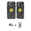 MARSİLYAN™- iPhone 13 Pro Max Kılıf Nova Doku Koleksiyonu - Siyah Bilvis 3D Cam Ekran Koruyucu + Rainbow Kamera Lens Koruma Cam - KI