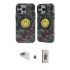 MARSİLYAN™- iPhone 13 Pro Max Kılıf Nova Doku Koleksiyonu - Siyah Bilvis 3D Cam Ekran Koruyucu + Pers Alüminyum Kamera Lens - GD
