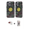 MARSİLYAN™- iPhone 13 Pro Max Kılıf Nova Doku Koleksiyonu - Siyah Bilvis 3D Cam Ekran Koruyucu + Pers Alüminyum Kamera Lens - KI