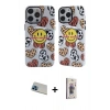MARSİLYAN™- iPhone 13 Pro Max Kılıf Nova Doku Koleksiyonu - Siyah Bilvis 3D Cam Ekran Koruyucu + Rainbow Kamera Lens Koruma Cam - MI