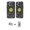 MARSİLYAN™- iPhone 13 Pro Max Kılıf Nova Doku Koleksiyonu - Siyah Bilvis 3D Cam Ekran Koruyucu + Rainbow Kamera Lens Koruma Cam - REGD