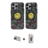 MARSİLYAN™- iPhone 13 Pro Max Kılıf Nova Doku Koleksiyonu - Siyah Bilvis 3D Cam Ekran Koruyucu + Rainbow Kamera Lens Koruma Cam - MI