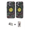 MARSİLYAN™- iPhone 13 Pro Max Kılıf Nova Doku Koleksiyonu - Siyah Bilvis 3D Cam Ekran Koruyucu + Rainbow Kamera Lens Koruma Cam - MR