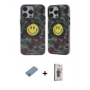 MARSİLYAN™- iPhone 13 Pro Max Kılıf Nova Doku Koleksiyonu - Siyah Bilvis 3D Cam Ekran Koruyucu + Shine Kamera Lens Koruma Cam - GI