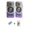 MARSİLYAN™- iPhone 13 Pro Max Kılıf Nova Doku Koleksiyonu - Siyah Bilvis 3D Mat Cam Ekran Koruyucu + Gökkuşağı Shine Kamera Lens Koruma Cam