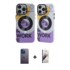 MARSİLYAN™- iPhone 13 Pro Max Kılıf Nova Doku Koleksiyonu - Siyah Bilvis 3D Mat Cam Ekran Koruyucu + Neon Fosforlu Kamera Lens - MI