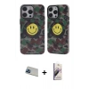 MARSİLYAN™- iPhone 13 Pro Max Kılıf Nova Doku Koleksiyonu - Siyah Bilvis 3D Mat Cam Ekran Koruyucu + Rainbow Kamera Lens Koruma Cam - MI