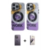 MARSİLYAN™- iPhone 13 Pro Max Kılıf Nova Doku Koleksiyonu - Siyah Bilvis 3D Mat Cam Ekran Koruyucu + Neon Fosforlu Kamera Lens - BZ