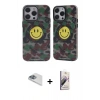 MARSİLYAN™- iPhone 13 Pro Max Kılıf Nova Doku Koleksiyonu - Siyah Bilvis 3D Mat Cam Ekran Koruyucu + Pers Alüminyum Kamera Lens - SABE