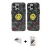 MARSİLYAN™- iPhone 13 Pro Max Kılıf Nova Doku Koleksiyonu - Siyah Bilvis 3D Mat Cam Ekran Koruyucu + Pers Alüminyum Kamera Lens - GI