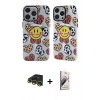 MARSİLYAN™- iPhone 13 Pro Max Kılıf Nova Doku Koleksiyonu - Siyah Bilvis 3D Mat Cam Ekran Koruyucu + Raze Metal Kamera Lens - GD