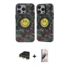 MARSİLYAN™- iPhone 13 Pro Max Kılıf Nova Doku Koleksiyonu - Siyah Bilvis 3D Mat Cam Ekran Koruyucu + Raze Metal Kamera Lens - GD