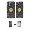MARSİLYAN™- iPhone 13 Pro Max Kılıf Nova Doku Koleksiyonu - Siyah Bilvis 5in1 3D Magic Cam Ekran Koruyucu + Neon Fosforlu Kamera Lens - YL