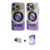 MARSİLYAN™- iPhone 13 Pro Max Kılıf Nova Doku Koleksiyonu - Siyah Bilvis 5in1 3D Magic Cam Ekran Koruyucu + Kırmızı Rainbow Kamera Lens Koruma Cam