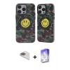MARSİLYAN™- iPhone 13 Pro Max Kılıf Nova Doku Koleksiyonu - Siyah Bilvis 5in1 3D Magic Cam Ekran Koruyucu + Pers Alüminyum Kamera Lens - GD