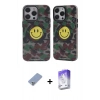 MARSİLYAN™- iPhone 13 Pro Max Kılıf Nova Doku Koleksiyonu - Siyah Bilvis 5in1 3D Magic Cam Ekran Koruyucu + Koyu Yeşil Metal Kamera Lens Koruma Cam