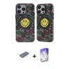 MARSİLYAN™- iPhone 13 Pro Max Kılıf Nova Doku Koleksiyonu - Siyah Bilvis 5in1 3D Magic Cam Ekran Koruyucu + Renkli Kamera Lens Koruma Cam - SI