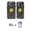 MARSİLYAN™- iPhone 13 Pro Max Kılıf Nova Doku Koleksiyonu - Siyah Bilvis 5in1 3D Magic Cam Ekran Koruyucu + Rainbow Kamera Lens Koruma Cam - REGD