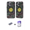 MARSİLYAN™- iPhone 13 Pro Max Kılıf Nova Doku Koleksiyonu - Siyah Bilvis 5in1 3D Magic Cam Ekran Koruyucu + Renkli Kamera Lens Koruma Cam - PE
