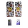 MARSİLYAN™- iPhone 13 Pro Max Kılıf Nova Doku Koleksiyonu - Siyah Bilvis 5in1 5D Magic Hayalet Cam Ekran Koruyucu + Neon Fosforlu Kamera Lens - YL