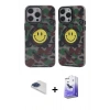 MARSİLYAN™- iPhone 13 Pro Max Kılıf Nova Doku Koleksiyonu - Siyah Bilvis 5in1 5D Magic Hayalet Cam Ekran Koruyucu + Pers Alüminyum Kamera Lens - LT