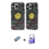 MARSİLYAN™- iPhone 13 Pro Max Kılıf Nova Doku Koleksiyonu - Siyah Bilvis 5in1 5D Magic Hayalet Cam Ekran Koruyucu + Shine Kamera Lens Koruma Cam - PE