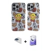 MARSİLYAN™- iPhone 13 Pro Max Kılıf Nova Doku Koleksiyonu - Siyah Bilvis 5in1 5D Magic Hayalet Cam Ekran Koruyucu + Pers Alüminyum Kamera Lens - LT
