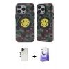 MARSİLYAN™- iPhone 13 Pro Max Kılıf Nova Doku Koleksiyonu - Siyah Bilvis 5in1 5D Magic Hayalet Cam Ekran Koruyucu + Shine Kamera Lens - GD
