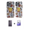 MARSİLYAN™- iPhone 13 Pro Max Kılıf Nova Doku Koleksiyonu - Siyah Bilvis 5in1 5D Magic Hayalet Cam Ekran Koruyucu + Neon Fosforlu Kamera Lens - BZ