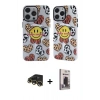 MARSİLYAN™- iPhone 13 Pro Max Kılıf Nova Doku Koleksiyonu - Siyah Bilvis Hayalet Cam Ekran Koruyucu + Gold Raze Metal Kamera Lens