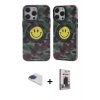 MARSİLYAN™- iPhone 13 Pro Max Kılıf Nova Doku Koleksiyonu - Siyah Bilvis Hayalet Cam Ekran Koruyucu + Pers Alüminyum Kamera Lens - LT