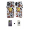 MARSİLYAN™- iPhone 13 Pro Max Kılıf Nova Doku Koleksiyonu - Siyah Bilvis Hayalet Cam Ekran Koruyucu + Neon Fosforlu Kamera Lens - YL