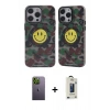 MARSİLYAN™- iPhone 13 Pro Max Kılıf Nova Doku Koleksiyonu - Siyah Bilvis Hayalet Cam Ekran Koruyucu + Neon Fosforlu Kamera Lens - YL