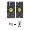 MARSİLYAN™- iPhone 13 Pro Max Kılıf Nova Doku Koleksiyonu - Siyah Bilvis Hayalet Cam Ekran Koruyucu + Rainbow Kamera Lens Koruma Cam - MR