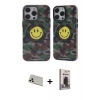 MARSİLYAN™- iPhone 13 Pro Max Kılıf Nova Doku Koleksiyonu - Siyah Bilvis Hayalet Cam Ekran Koruyucu + Rainbow Kamera Lens Koruma Cam - BZ