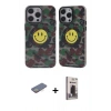 MARSİLYAN™- iPhone 13 Pro Max Kılıf Nova Doku Koleksiyonu - Siyah Bilvis Hayalet Cam Ekran Koruyucu + Renkli Kamera Lens Koruma Cam - SI