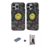 MARSİLYAN™- iPhone 13 Pro Max Kılıf Nova Doku Koleksiyonu - Siyah Bilvis Hayalet Cam Ekran Koruyucu + Renkli Kamera Lens Koruma Cam - YL