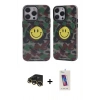 MARSİLYAN™- iPhone 13 Pro Max Kılıf Nova Doku Koleksiyonu - Siyah Joko 5D Cam + Gold Raze Metal Kamera Lens